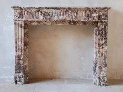 Pamono Brocatelle Marble Fireplace in Soft Pink, Peach, and Powder Tones> Fireplaces And Mantels