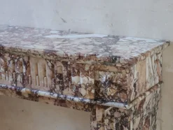 Pamono Brocatelle Marble Fireplace in Soft Pink, Peach, and Powder Tones><noscript><img width=