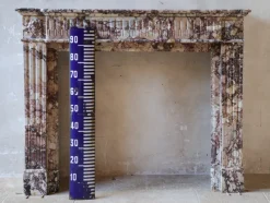 Pamono Brocatelle Marble Fireplace in Soft Pink, Peach, and Powder Tones><noscript><img width=