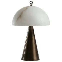 Clearance Pamono Bronze and Alabaster Fungotto Table Lamp by Matlight Milano