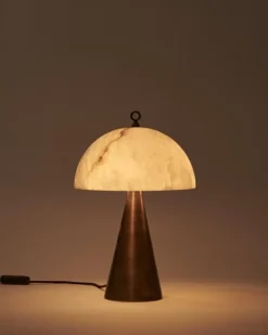 Clearance Pamono Bronze and Alabaster Fungotto Table Lamp by Matlight Milano