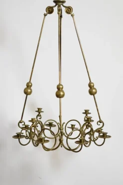 Pamono Bronze and Brass 12-Candle Chandelier, 19th Century><noscript><img width=