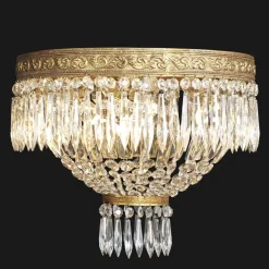 Hot Pamono Bronze and Crystal Ceiling Lamp, 1960s