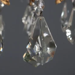 Pamono Bronze and Crystal Chandelier><noscript><img width=