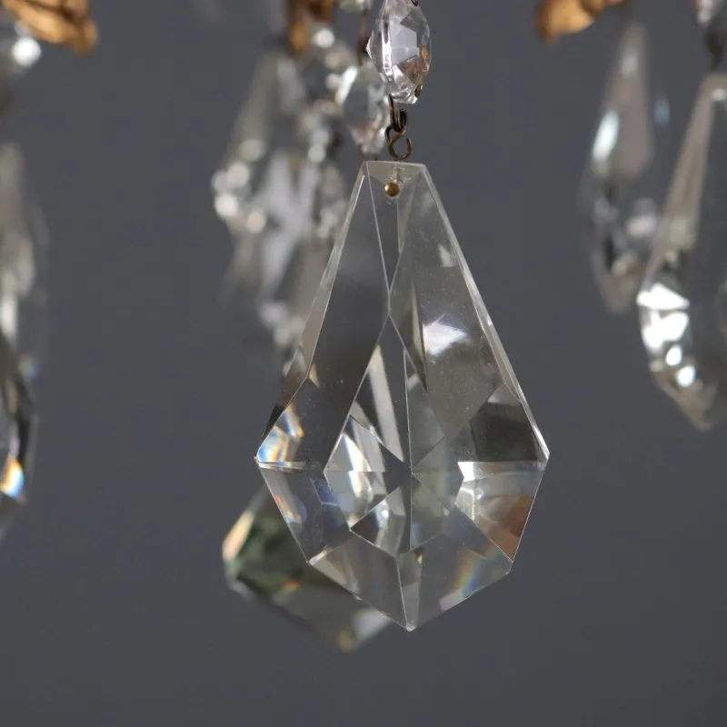 Pamono Bronze and Crystal Chandelier> Glassware