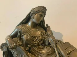 Pamono Bronze and Marble Clock by J. Feuchere for Gauthier, 19th Century><noscript><img width=