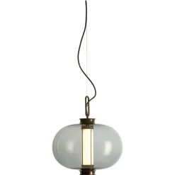 Pamono Bronze and Transparent Glass Bai T Ma Ma Pendant Lamp by Parachilna