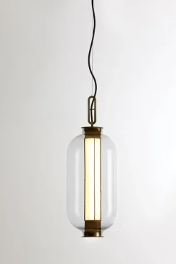 Pamono Bronze and Transparent Glass Bai T Ma Ma Pendant Lamp by Parachilna