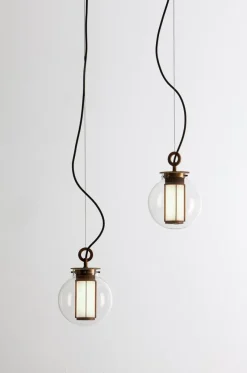 Pamono Bronze and Transparent Glass Bai T Ma Ma Pendant Lamp by Parachilna