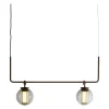 Pamono Bronze and Transparent Glass Bai T Pendant II by Parachilna> Ceiling Lights