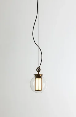 Pamono Bronze and Transparent Glass Bai T Pendant II by Parachilna><noscript><img width=