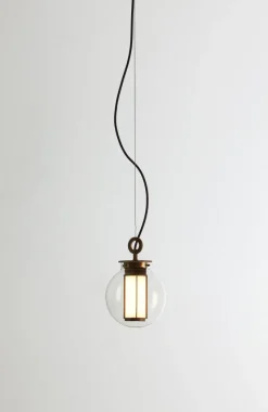 Pamono Bronze and Transparent Glass Bai T Di Di Pendant Lamp by Parachilna> Ceiling Lights