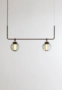 Pamono Bronze and Transparent Glass Bai T Pendant III by Parachilna><noscript><img width=