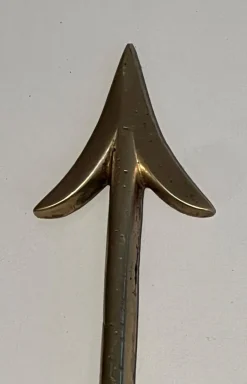 Pamono Bronze Arrow Wall Lights in the Effigy of the Sun King by Louis Gau, Set of 2