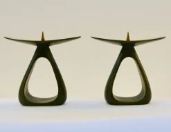 Pamono Bronze Candleholders by Carl Auböck, 1960s, Set of 2> Candleholders