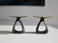 Pamono Bronze Candleholders by Carl Auböck, 1960s, Set of 2><noscript><img width=