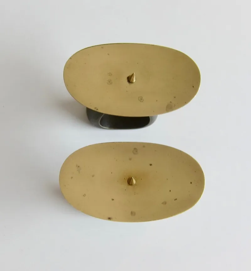 Pamono Bronze Candleholders by Carl Auböck, 1960s, Set of 2> Candleholders