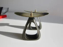Pamono Bronze Candleholders by Carl Auböck, 1960s, Set of 2><noscript><img width=