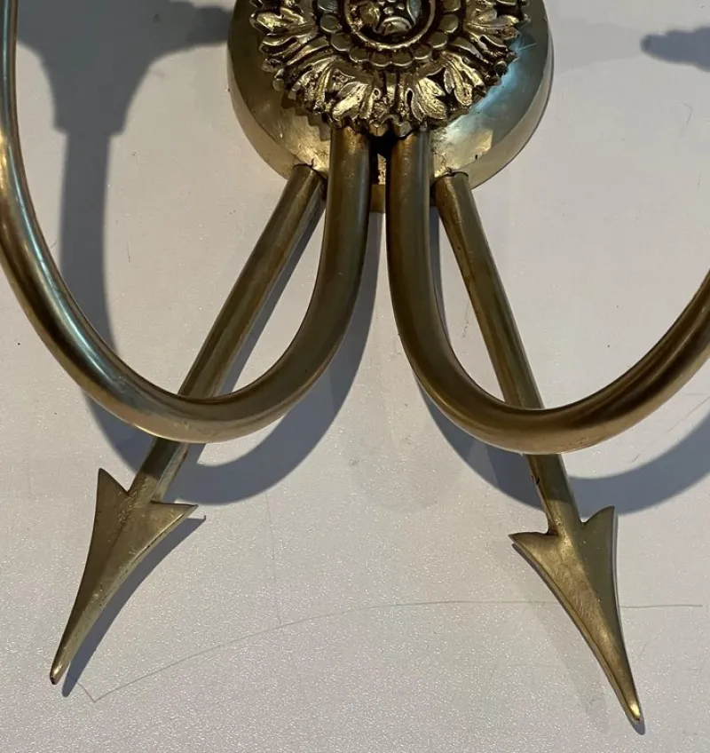 Sale Pamono Bronze Crossed Arrow Wall Lights, Set of 2