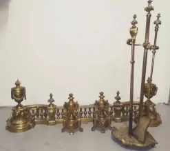 Sale Pamono Bronze Fireplace Tool Set, Set of 8