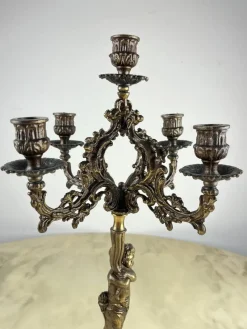 Online Pamono Bronze 5-Flame Candleholder, Italy, 1950s