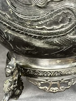 Pamono Bronze Flower Pot, Japan, 1890s><noscript><img width=