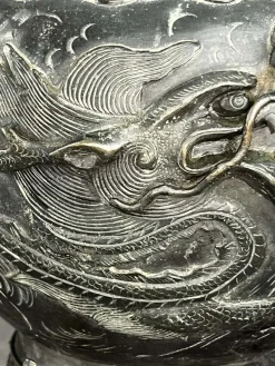 Pamono Bronze Flower Pot, Japan, 1890s><noscript><img width=