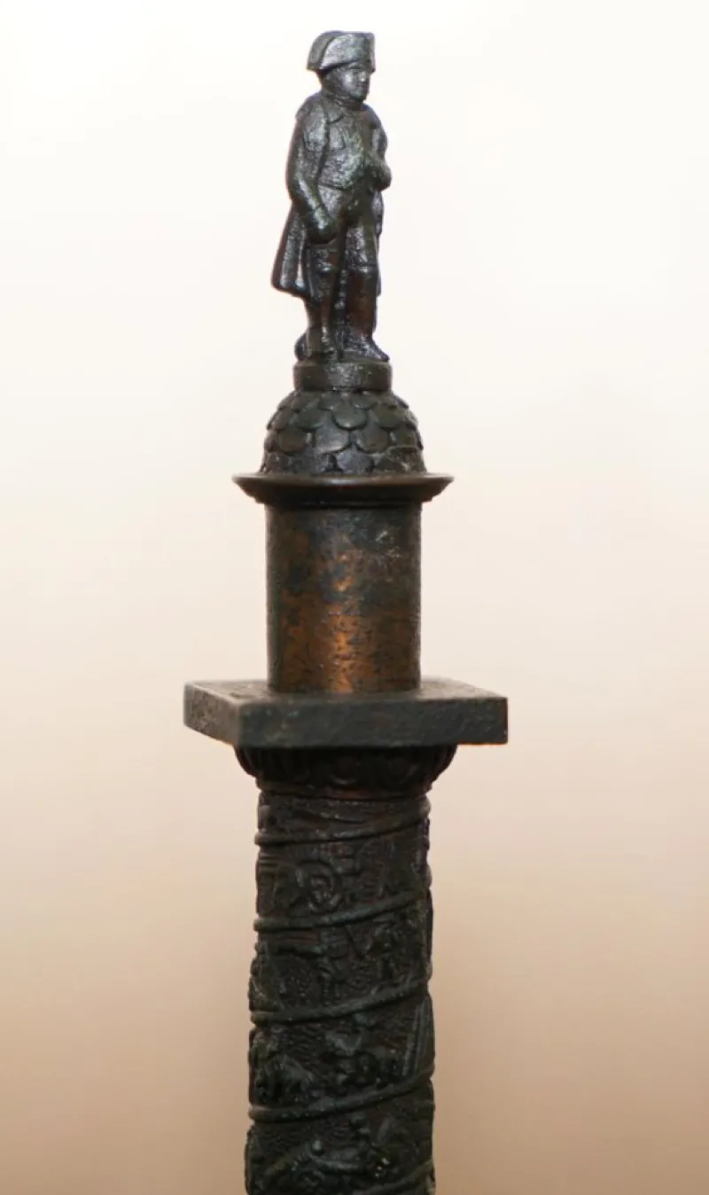 Pamono Bronze Grand Tour Statue of Place Vendome Column with Napoleon on Marble Base, 1860s> Pedestals And Columns