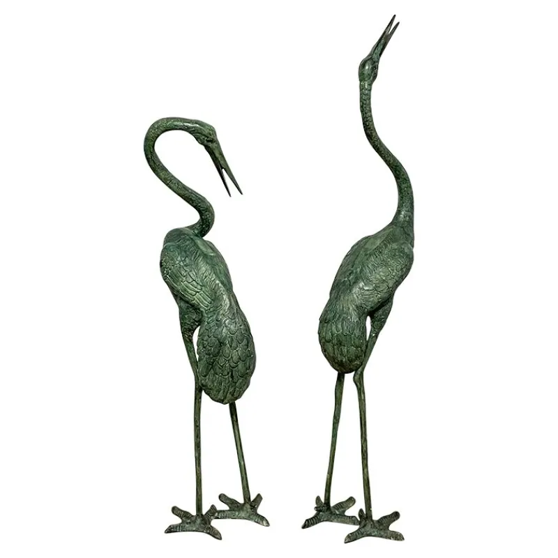 Outlet Pamono Bronze Heron Sculptures, Italy, 20th Century, Set of 2
