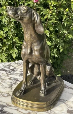 Pamono Bronze Hunting Dog by Ferdinand Pautrot><noscript><img width=