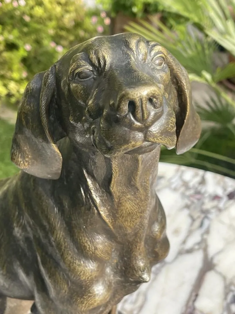 Pamono Bronze Hunting Dog by Ferdinand Pautrot> Sculpture