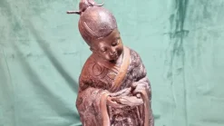 Pamono Bronze Japanese Geisha Sculpture><noscript><img width=
