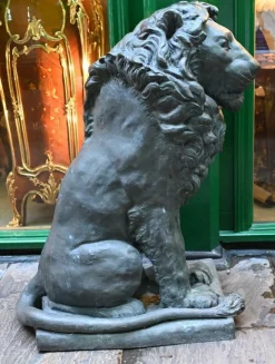 Pamono Bronze Lion Gatekeeper Statues of Medici Lions, Set of 2><noscript><img width=