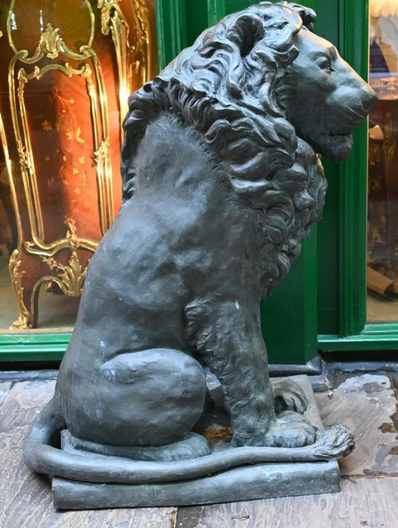 Pamono Bronze Lion Gatekeeper Statues of Medici Lions, Set of 2> Garden Accessories