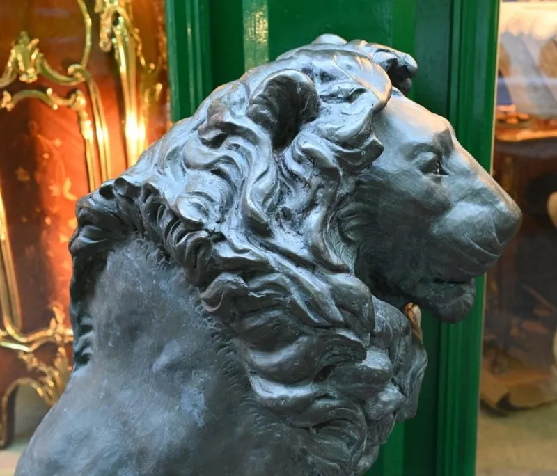 Pamono Bronze Lion Gatekeeper Statues of Medici Lions, Set of 2> Garden Accessories