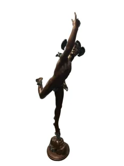 Pamono Bronze Mercury Statue Hermes Art Giambologna><noscript><img width=