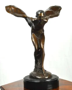 Pamono Bronze Spirit of Ecstasy Statue by Charles Sykes, 1920s><noscript><img width=