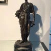 Pamono Bronze Statue with Black Marble Base by Auguste Moreau, 19th Century> Sculpture