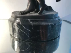 Pamono Bronze Statue with Black Marble Base by Auguste Moreau, 19th Century><noscript><img width=