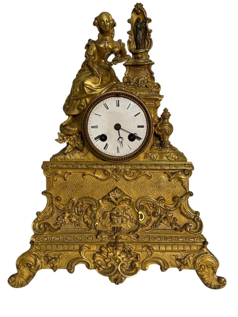 Pamono Bronze Table Clock, France, 19th Century> Clocks