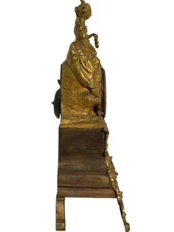 Pamono Bronze Table Clock, France, 19th Century><noscript><img width=