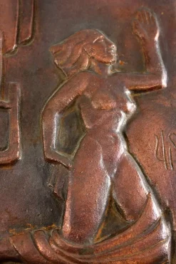 Pamono Bronze Wall Plaque by Ulla Fogelklou Skogh for Ystad-Metall, 1930s><noscript><img width=