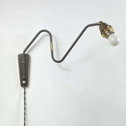 Pamono Bronzed Brass Articulating and Extendable Wall Light attributed to Cosack, 1950s><noscript><img width=