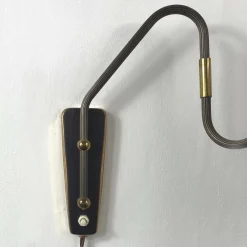 Pamono Bronzed Brass Articulating and Extendable Wall Light attributed to Cosack, 1950s><noscript><img width=