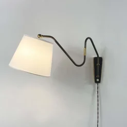 Pamono Bronzed Brass Articulating and Extendable Wall Light attributed to Cosack, 1950s><noscript><img width=