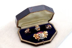 Pamono Brooch and Earrings and Ring, Set of 4><noscript><img width=