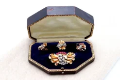 Pamono Brooch and Earrings and Ring, Set of 4><noscript><img width=