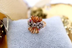 Pamono Brooch and Earrings and Ring, Set of 4><noscript><img width=