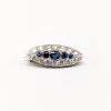 Pamono Brooch in 14 Karat Gold with Cut Diamonds and Blue Sapphires> Brooches