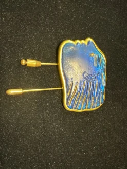 Pamono Brooch in Glass Paste and Bronze by Alekos Fassianos for the House Daum, 1988><noscript><img width=